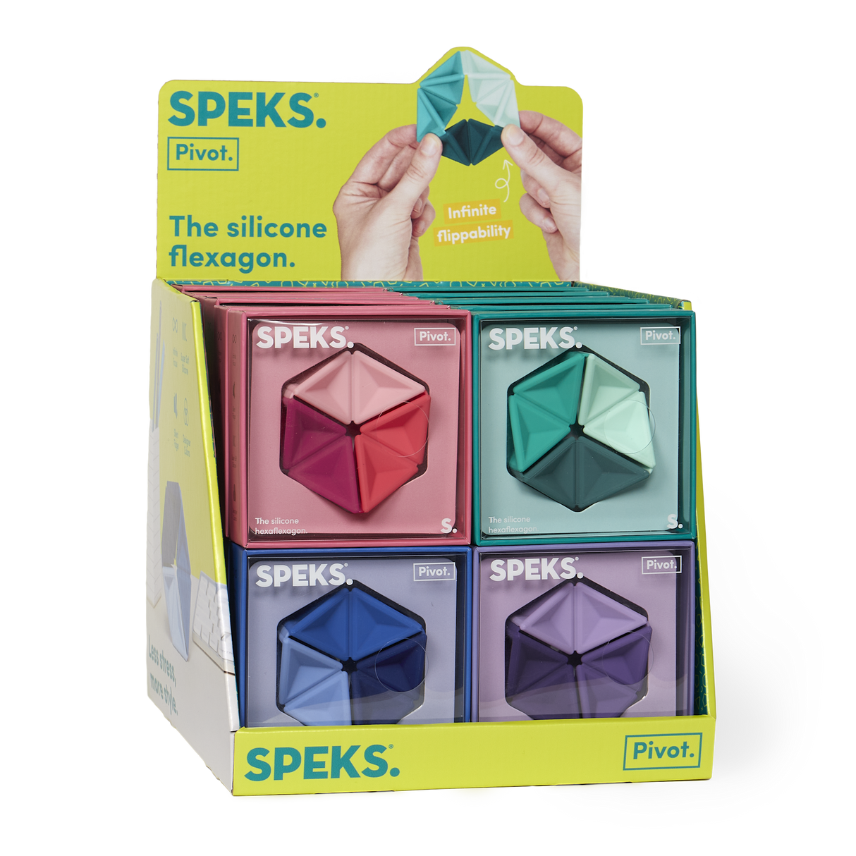 Pivot Silicone Flexagon Asst Case Pack