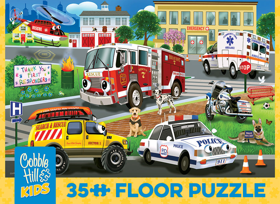 Cobble Hill First Responders (35pc Floor Puzzle | Rope Handle)