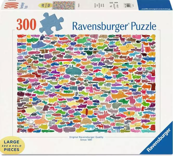 Ravensburger 387 Dogs & One Cat 300 Pc Puzzle LF