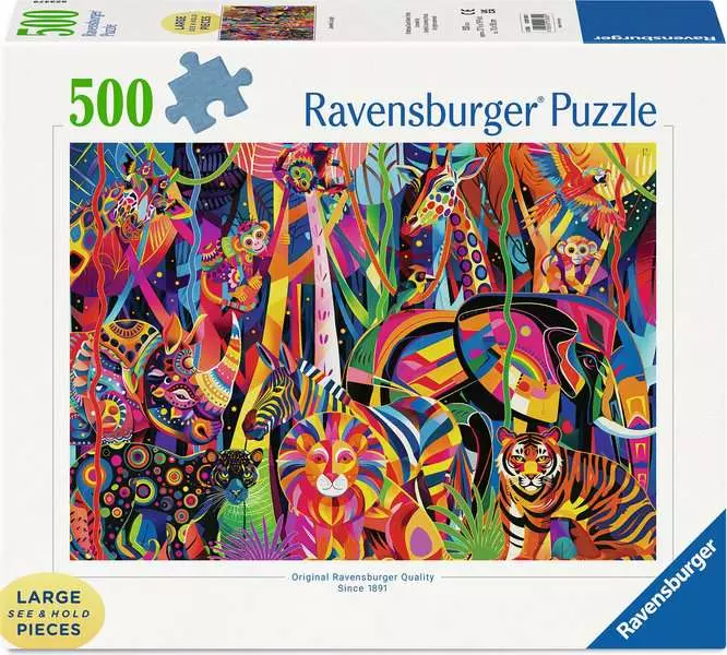 Ravensburger Jeweled Jungle 500 Pc Puzzle LF