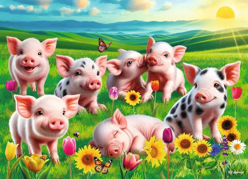 Ravensburger Precious Piglets 60 Pc Puzzle