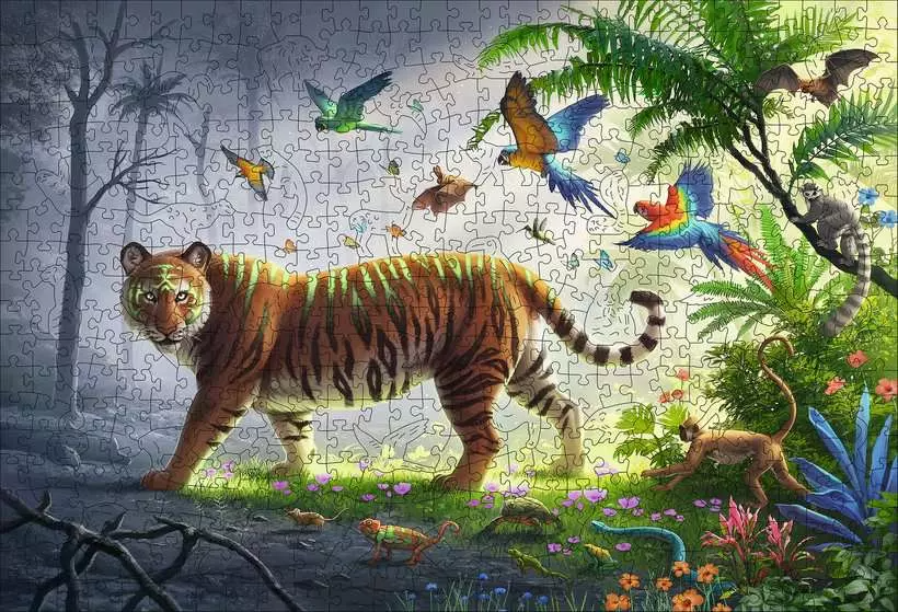 Ravensburger WOOD: Jungle Tiger 500 pc Puzzle
