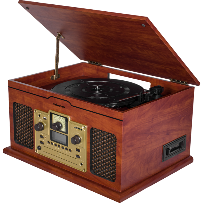 RadioShack Vintage Turntable 3 Speed Vinyl Player CD Cassette Bluetooth USB SD