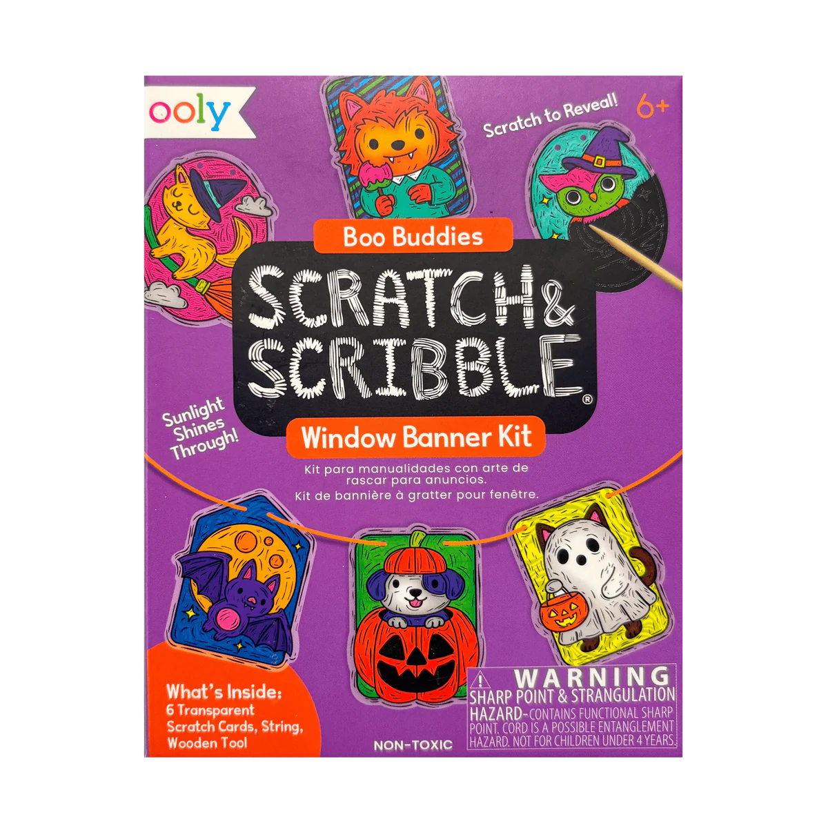 Scratch & Scribble Mini Window Banner Kit - Boo Buddies - 6 Cards