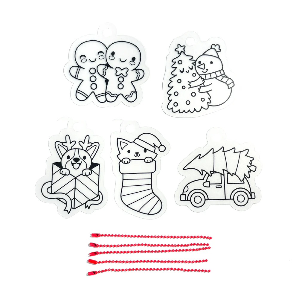 Shrink-Its! Mini DIY Shrink Art Kit - Holly Jolly - 5 Charms