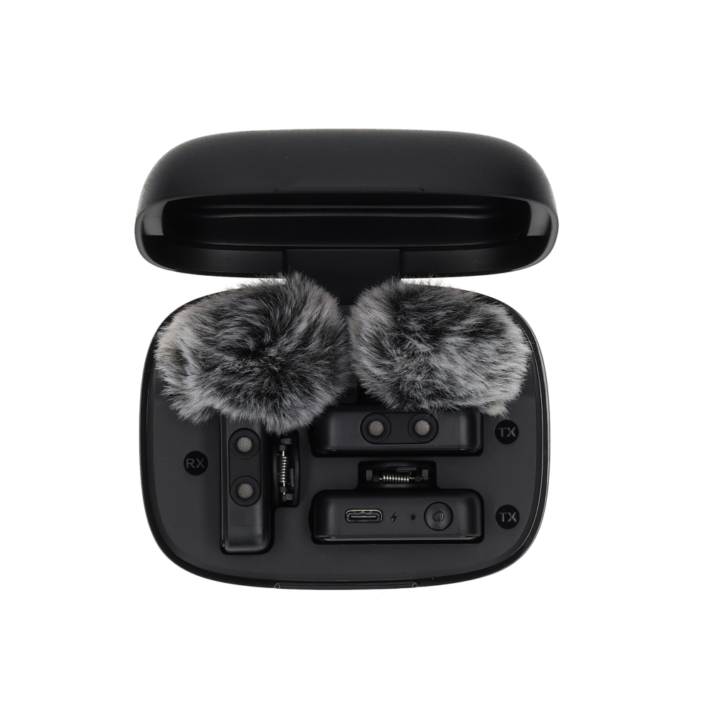 RadioShack Wireless Clip-On Microphone with Charging Case USB-C Noise Reduction