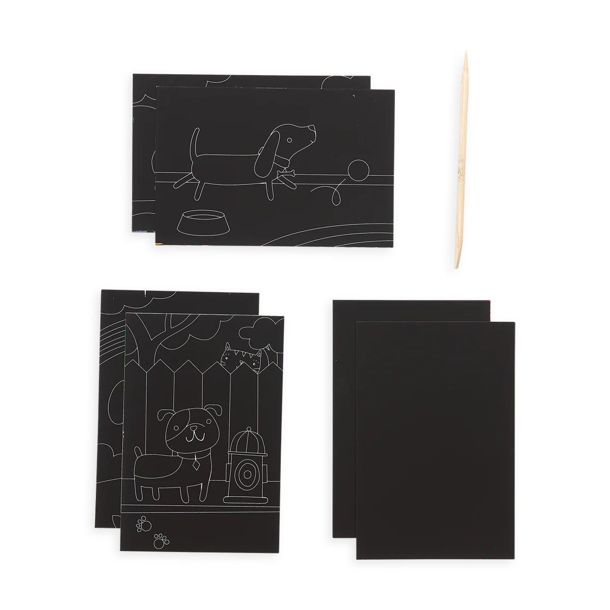 Scratch and Scribble Mini Scratch Art Kit - Playful Pups - 6 Cards