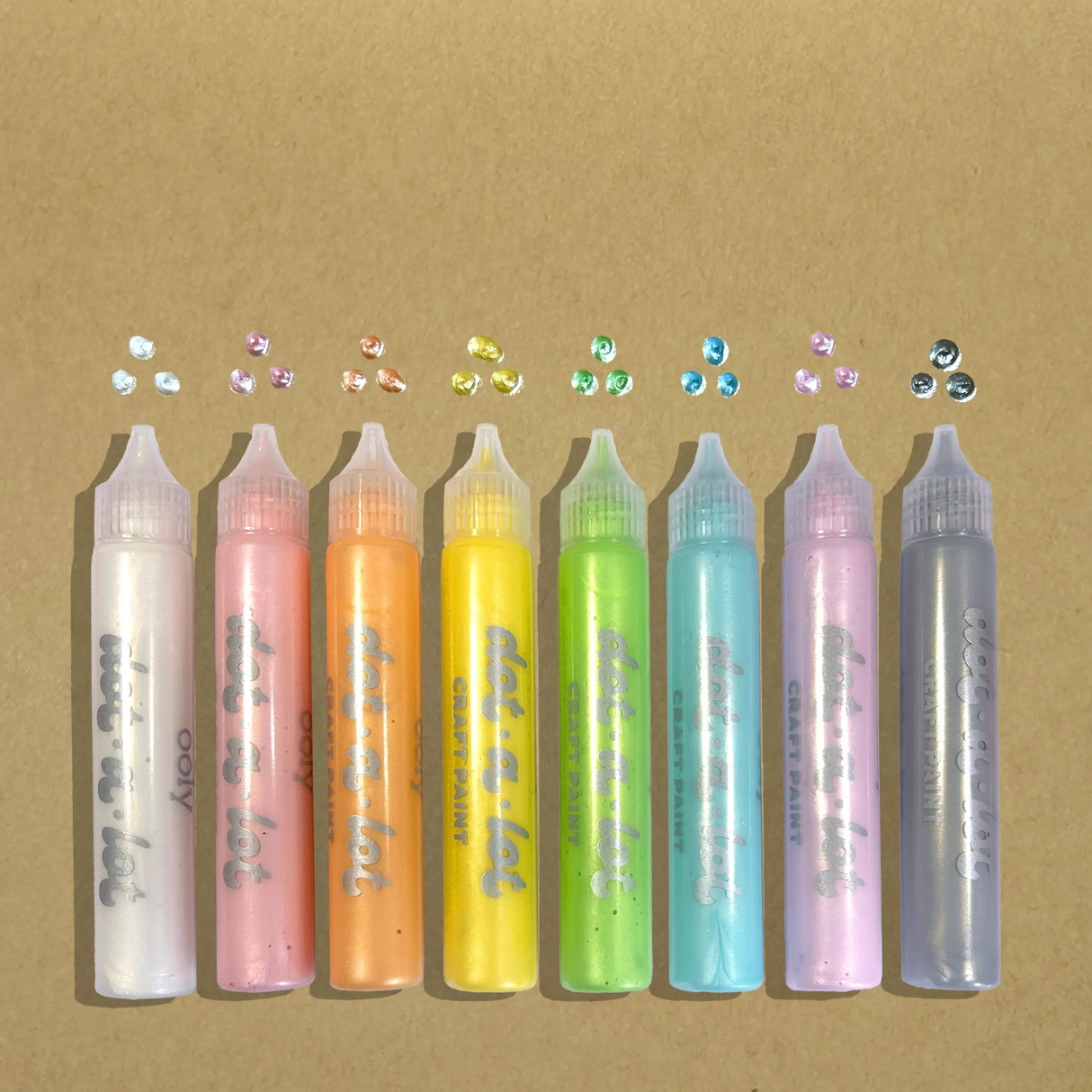 Dot-a-Lot 3D Dimensional Craft Paint - Pearlescent - Set of 8