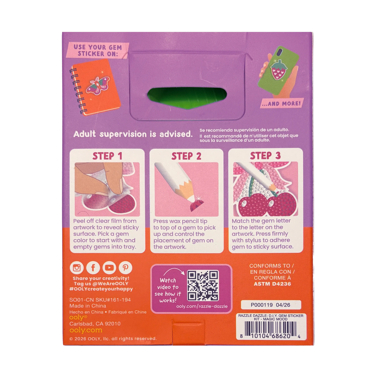 Razzle Dazzle Mini DIY Gem Sticker Kit - Magic Mood - 8 Stickers