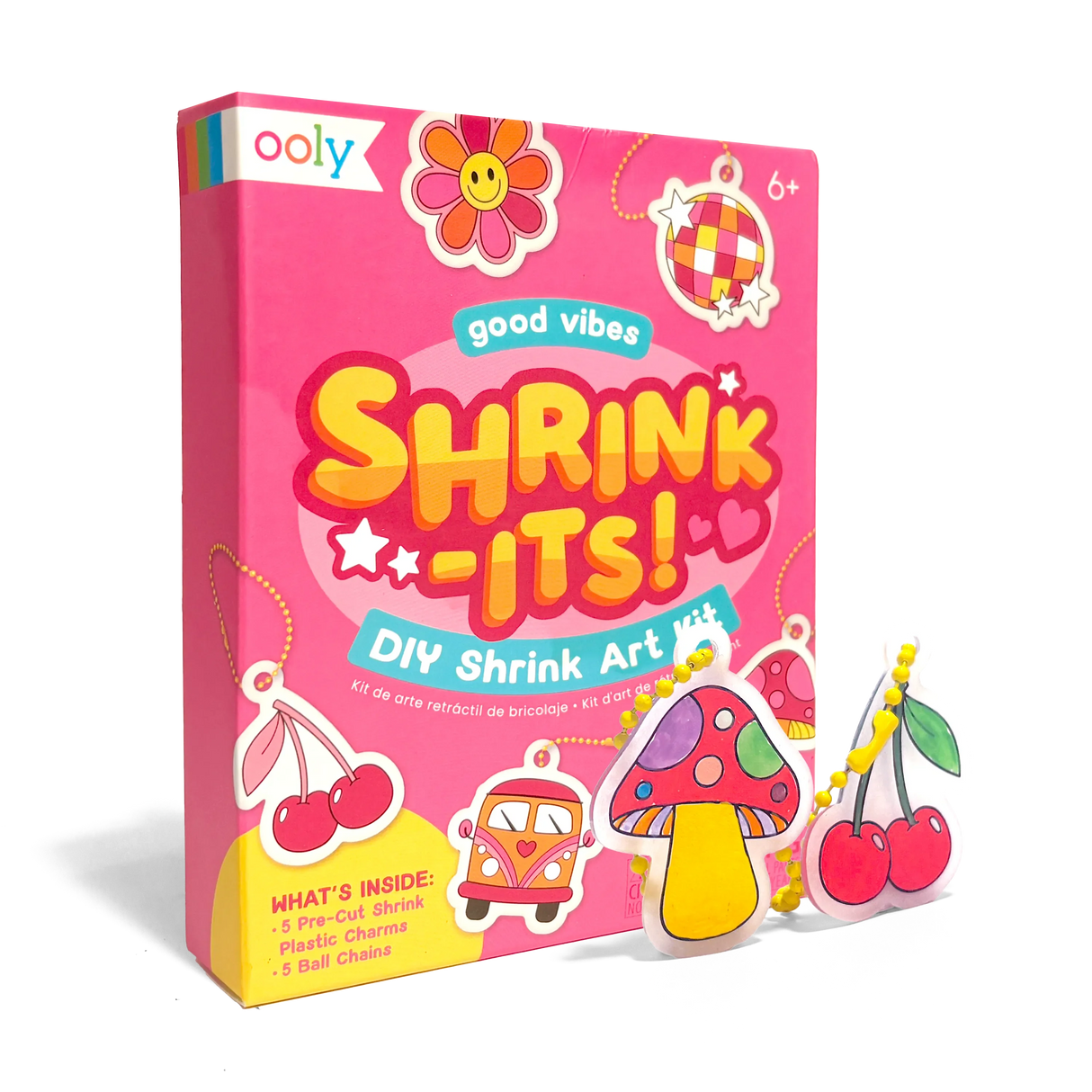 Shrink-Its! Mini DIY Shrink Art Kit - Good Vibes - 5 Charms