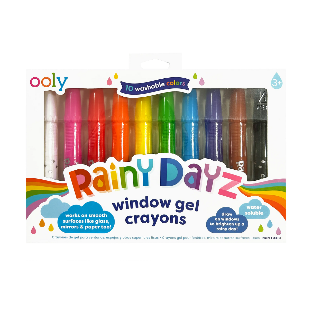Rainy Dayz Window Gel Crayons - Set of 10