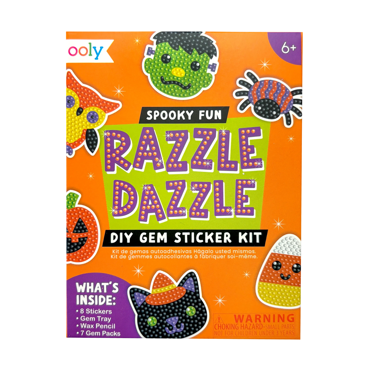 Razzle Dazzle Mini DIY Gem Sticker Kit - Spooky Fun - 8 Stickers