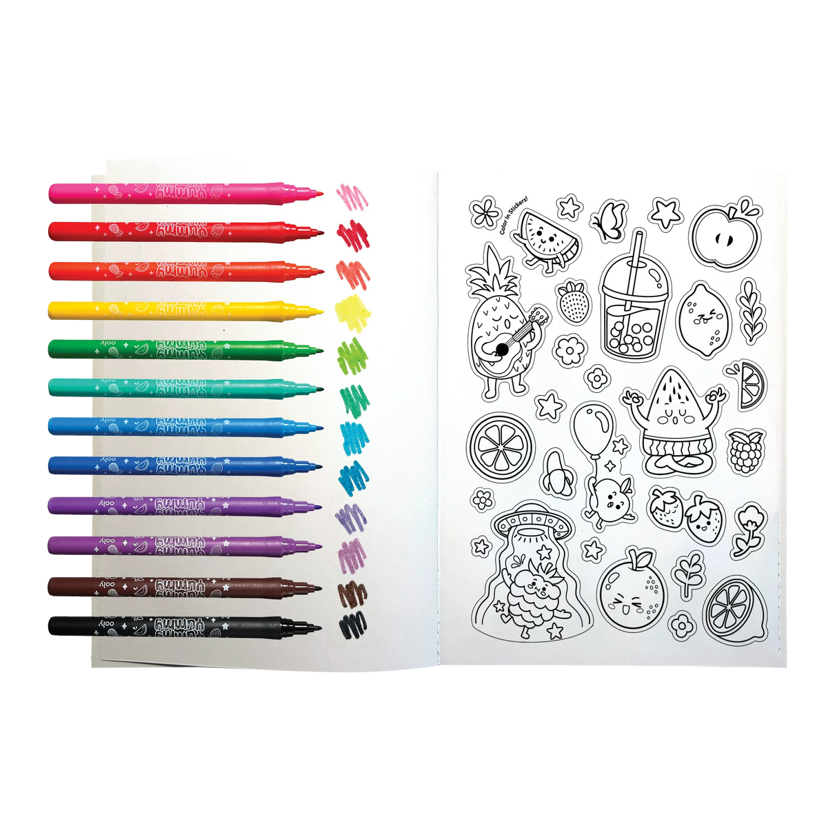 Yummy Yummy Scented Coloring Kit - Markers Stickers Coloring Book