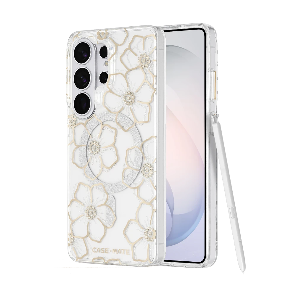 Case-Mate - Floral Gems Case with Magnet for Samsung Galaxy S26 Ultra - Gold
