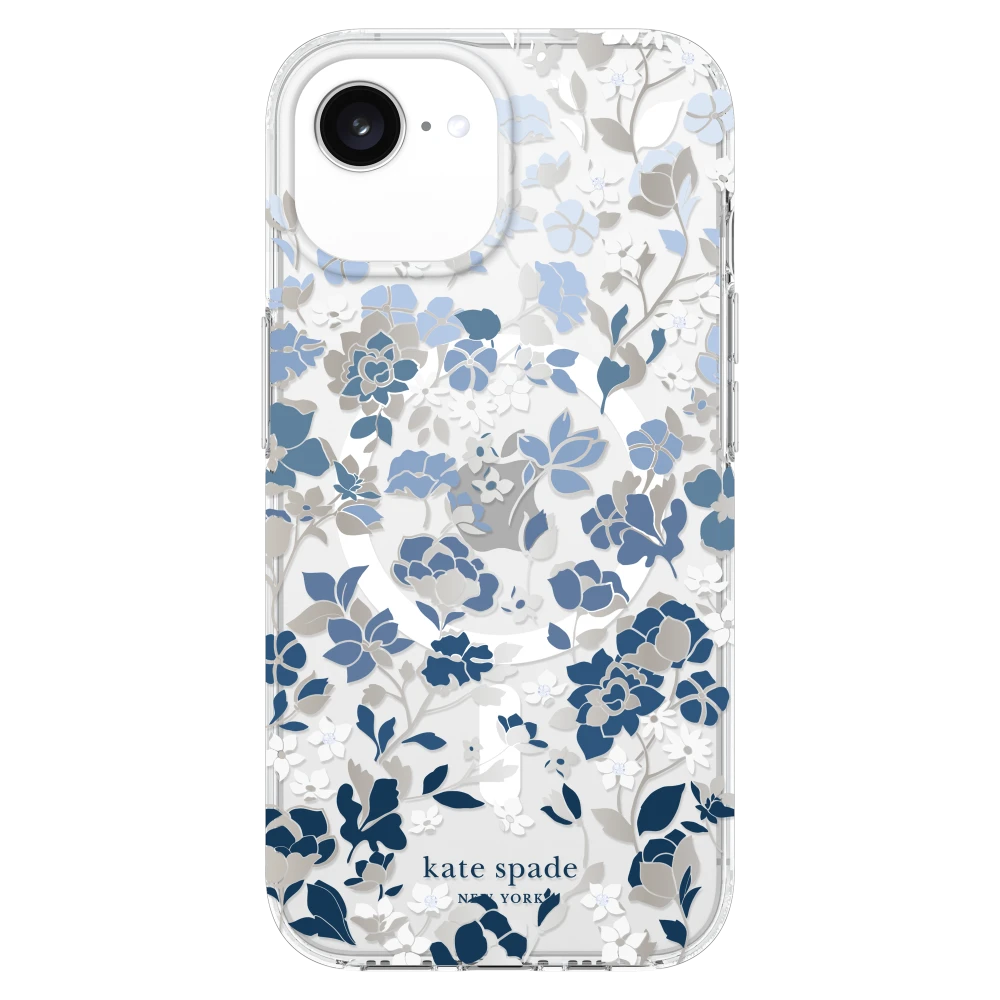 Kate Spade - Protective MagSafe Case for iPhone 16e /15/14/13 - Flowerbed Blue