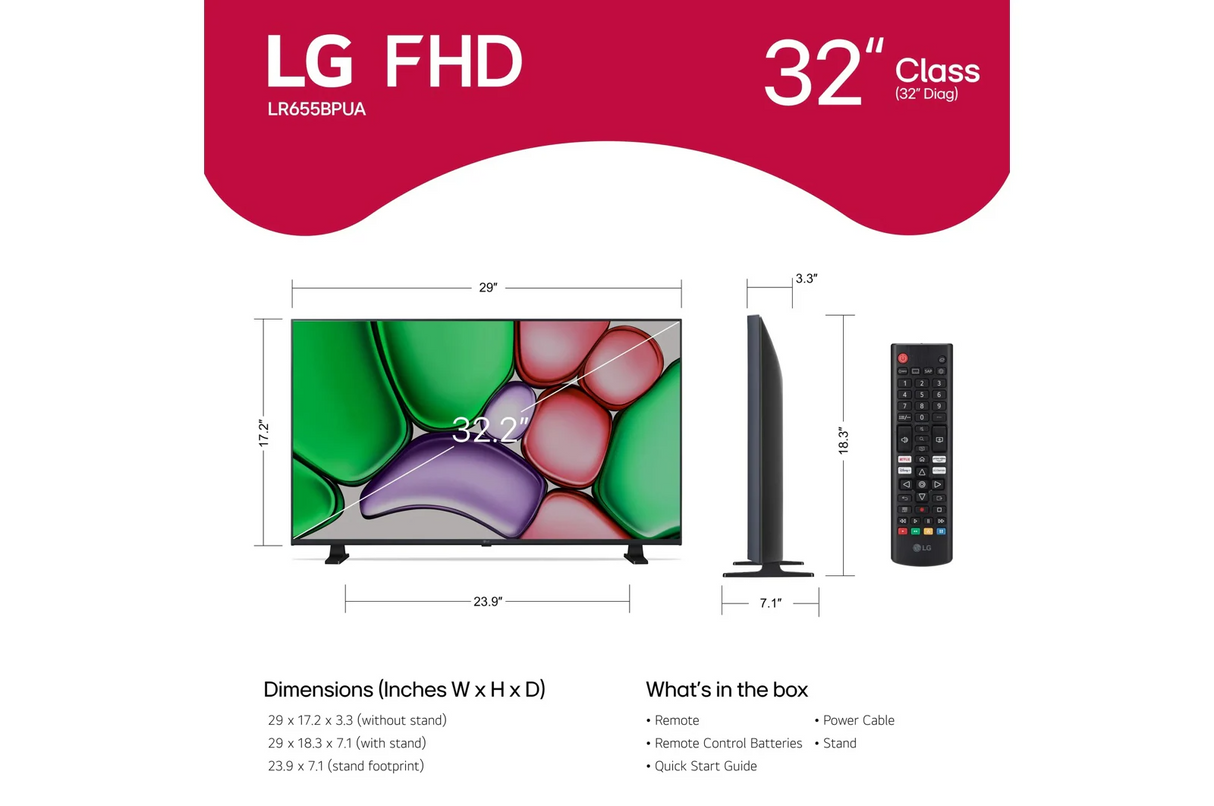 LG 32LR655BPUA 32 inch Class LR65 Series LED HD WebOS TV