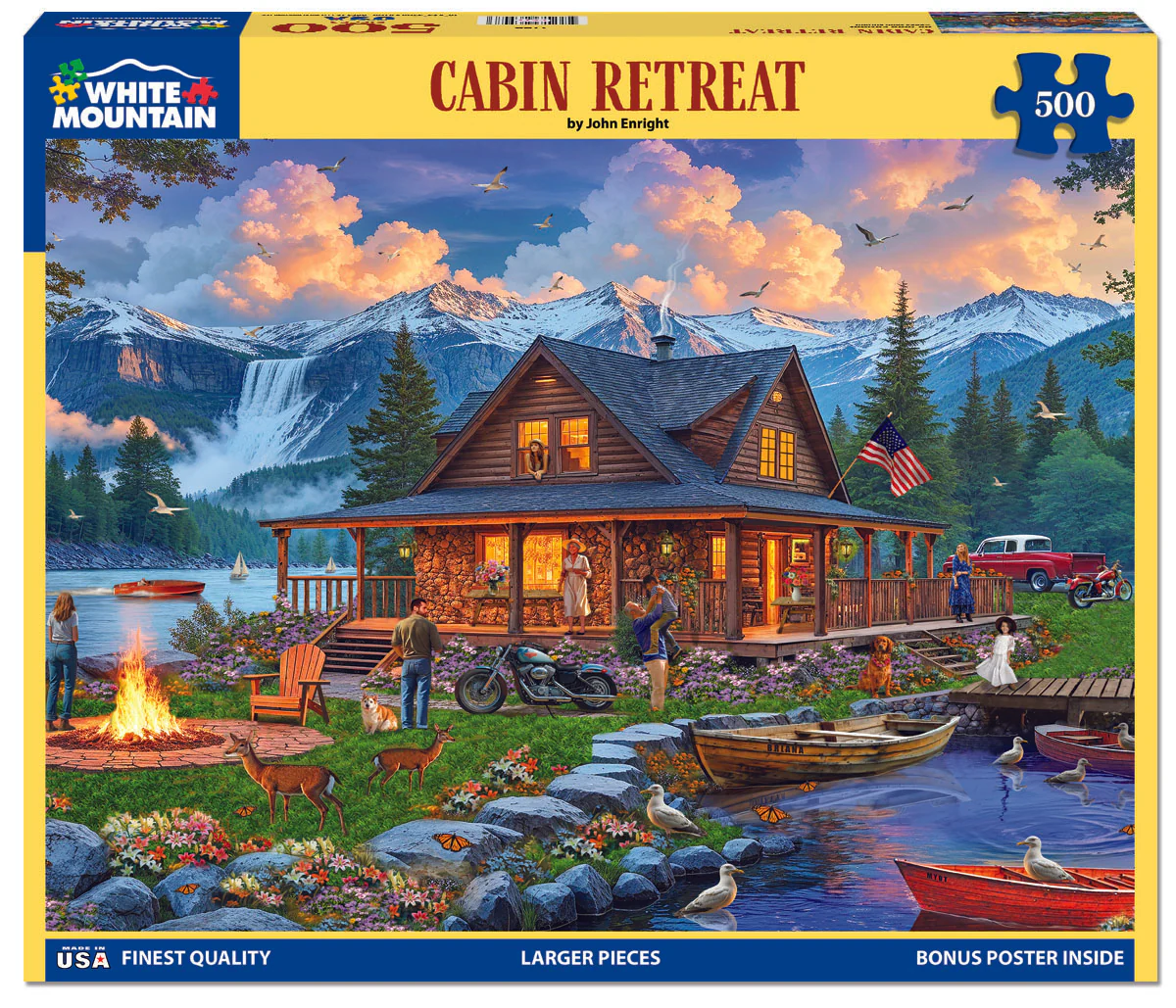 White Mountain Puzzles - Cabin Retreat - 500 Piece Jigsaw Puzzle