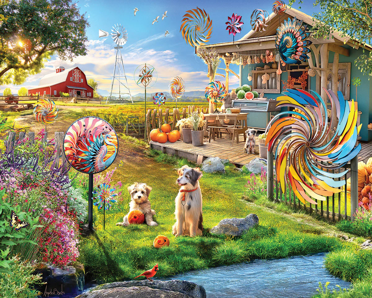 White Mountain Puzzles - Windmill Farm (1905pz) - 500 Piece Jigsaw Puzzle