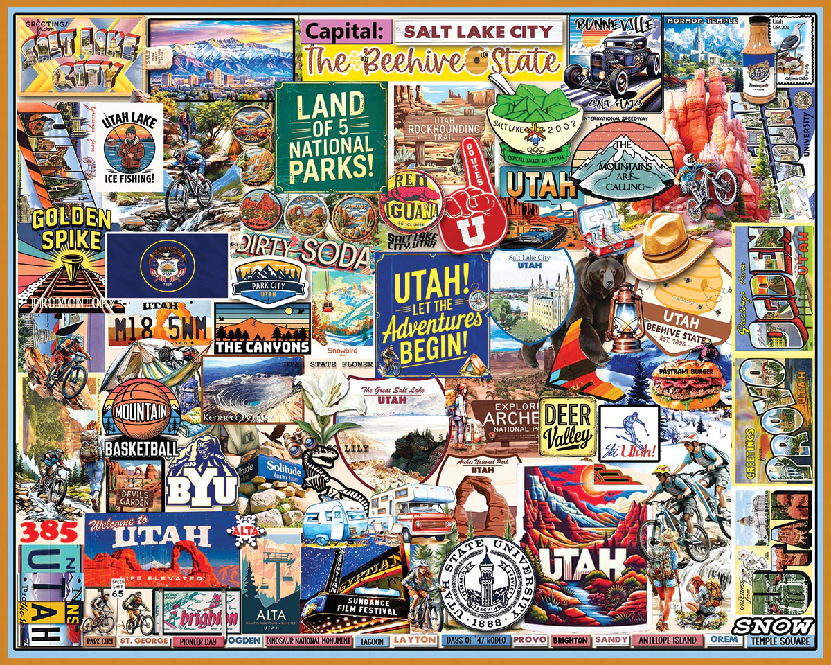 White Mountain Puzzles - I Love Utah (2083pz) - 1000 Piece Jigsaw Puzzle