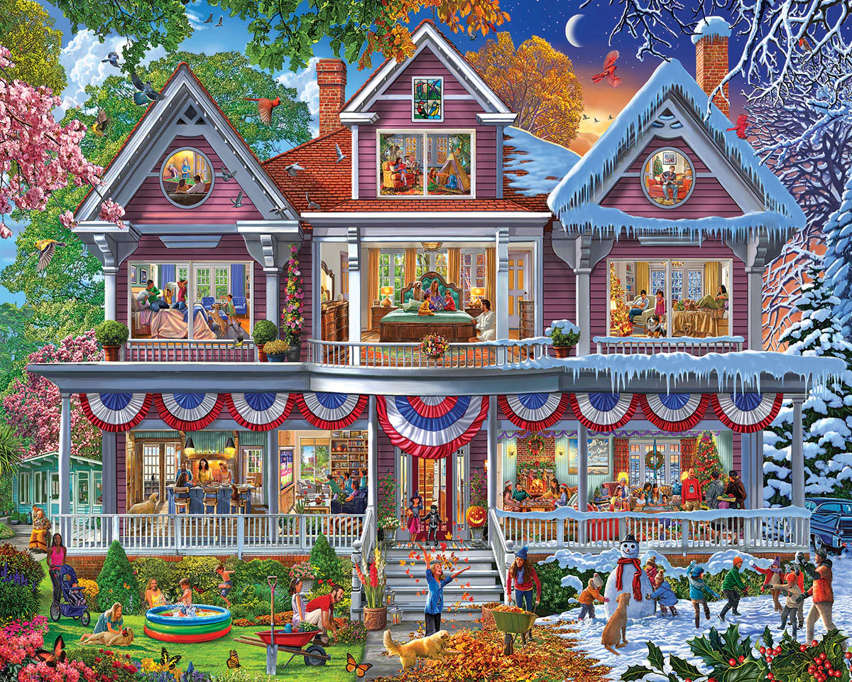 White Mountain Puzzles - Four Season House (2138pz) - 1000 Piece Jigsaw Puzzle