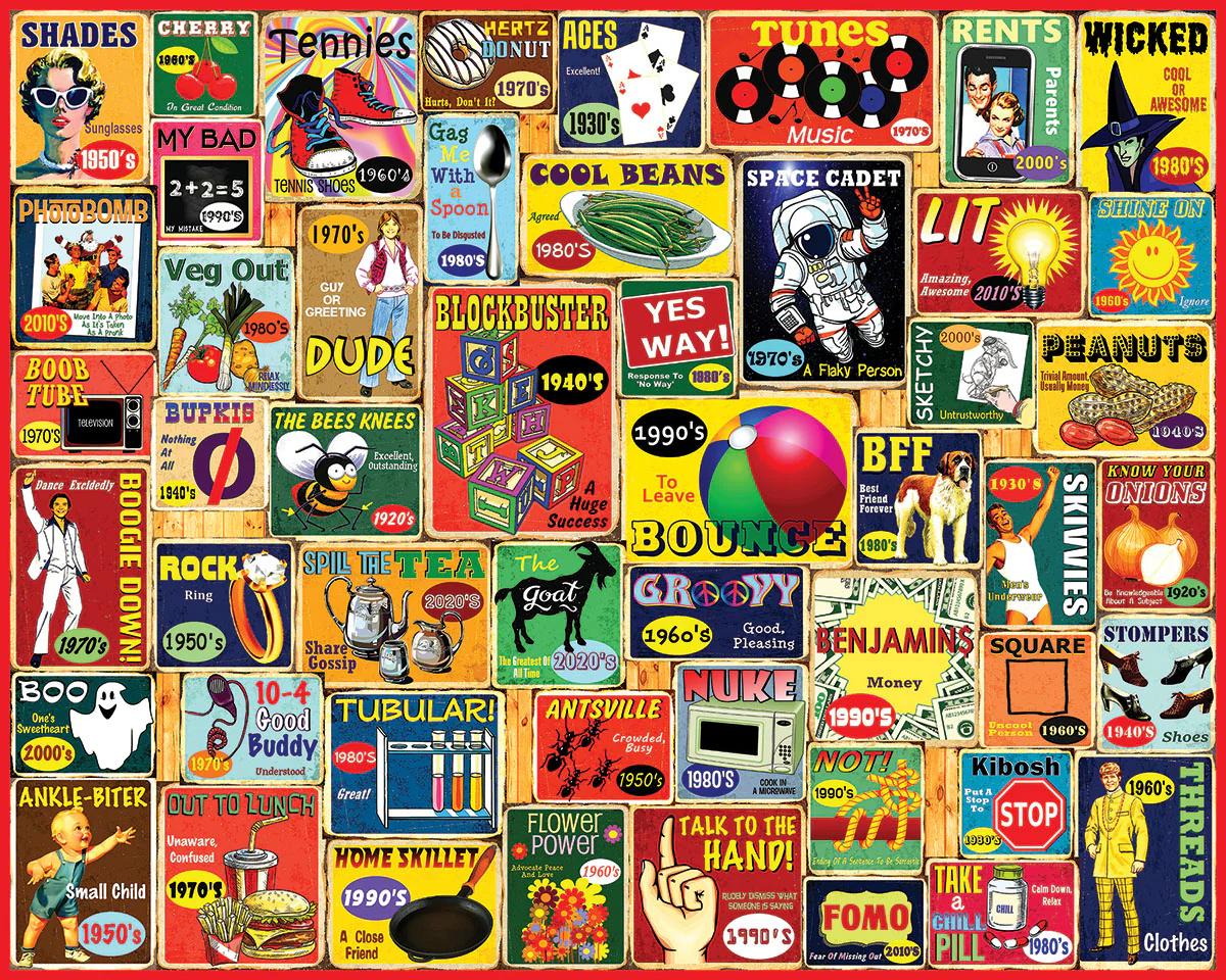 White Mountain Puzzles - Slang We Used (1885pz) - 1000 Piece Jigsaw Puzzle