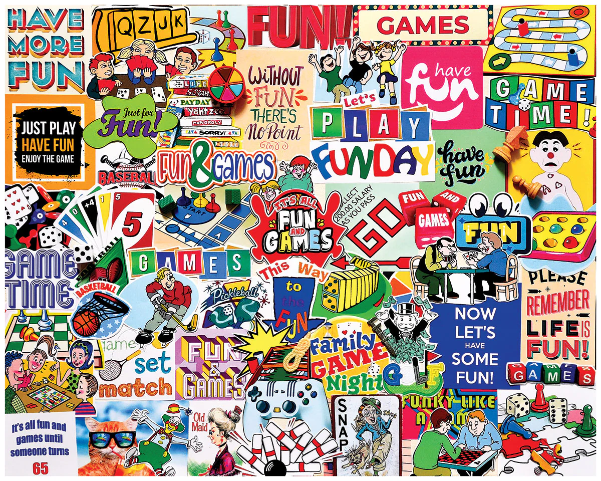 White Mountain Puzzles - It’s All Fun & Games (1902pz) - 1000 Piece Jigsaw Puzzle
