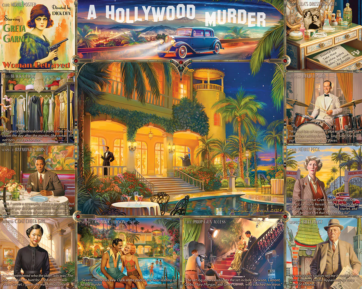 White Mountain Puzzles - Hollywood Murder-Mystery (1963pz) - 1000 Piece Jigsaw Puzzle