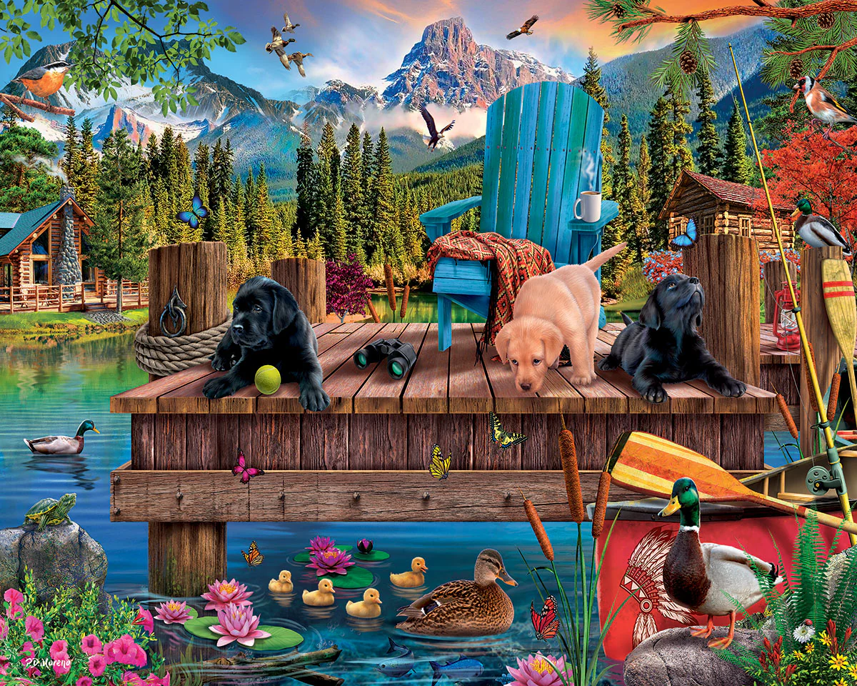 White Mountain Puzzles - Dock Dogs (2045pz) - 1000 Piece Jigsaw Puzzle
