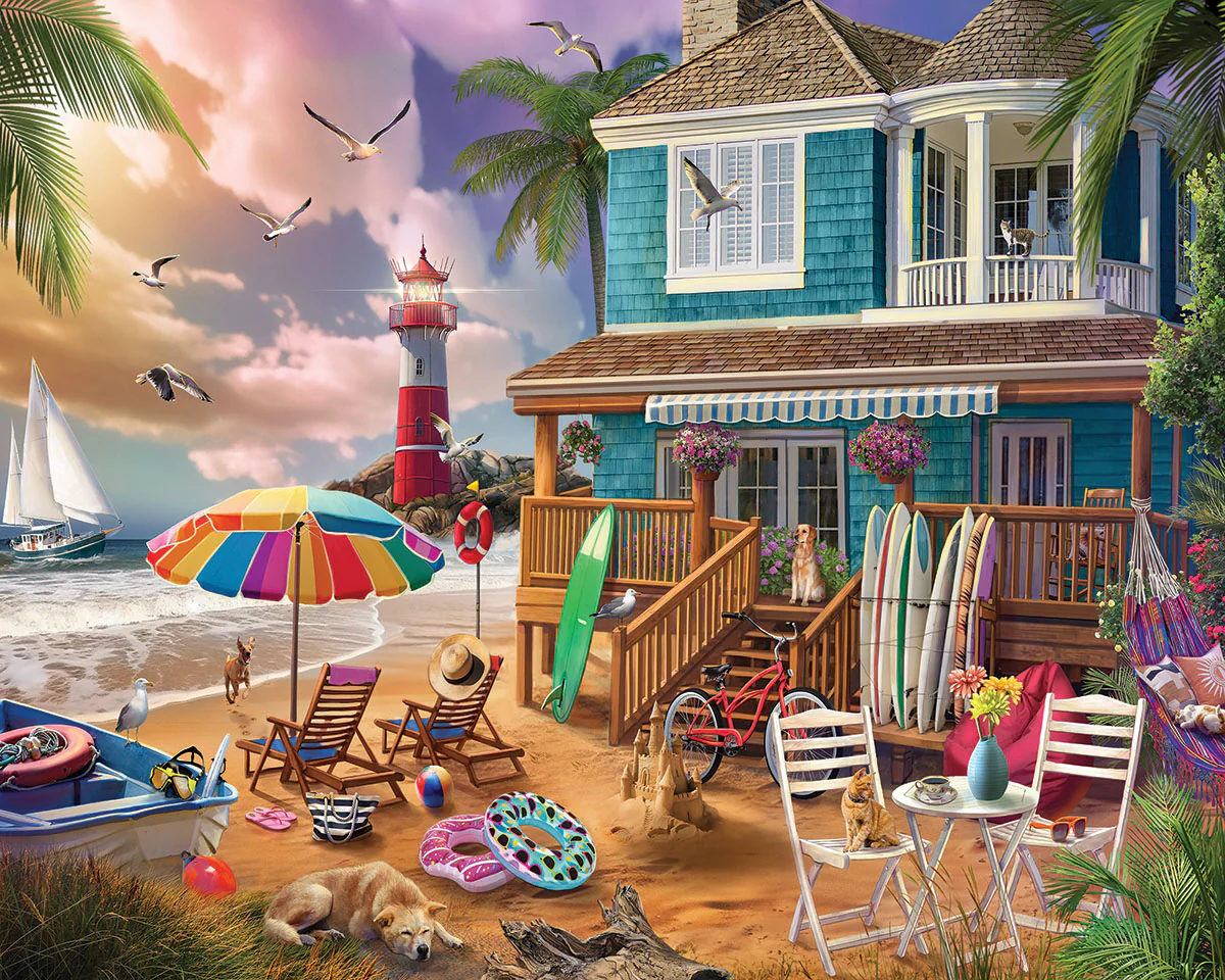 White Mountain Puzzles - On The Beach (2100pz) - 1000 Piece Jigsaw Puzzle