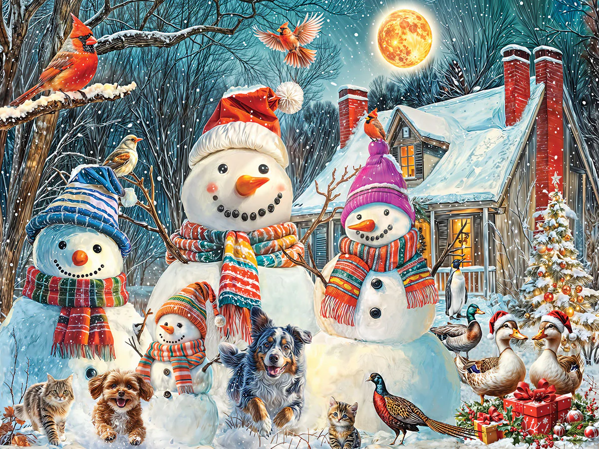 White Mountain Puzzles - Frosty & Friends (2144pz) - 300 Piece Jigsaw Puzzle