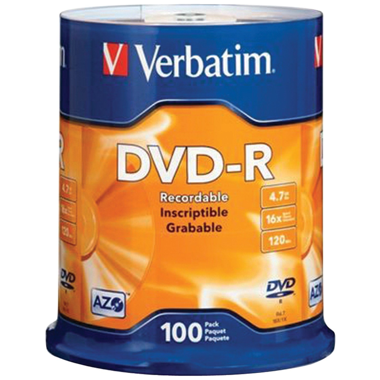 Verbatim 4.7 GB DVD-Rs (100 Pack)