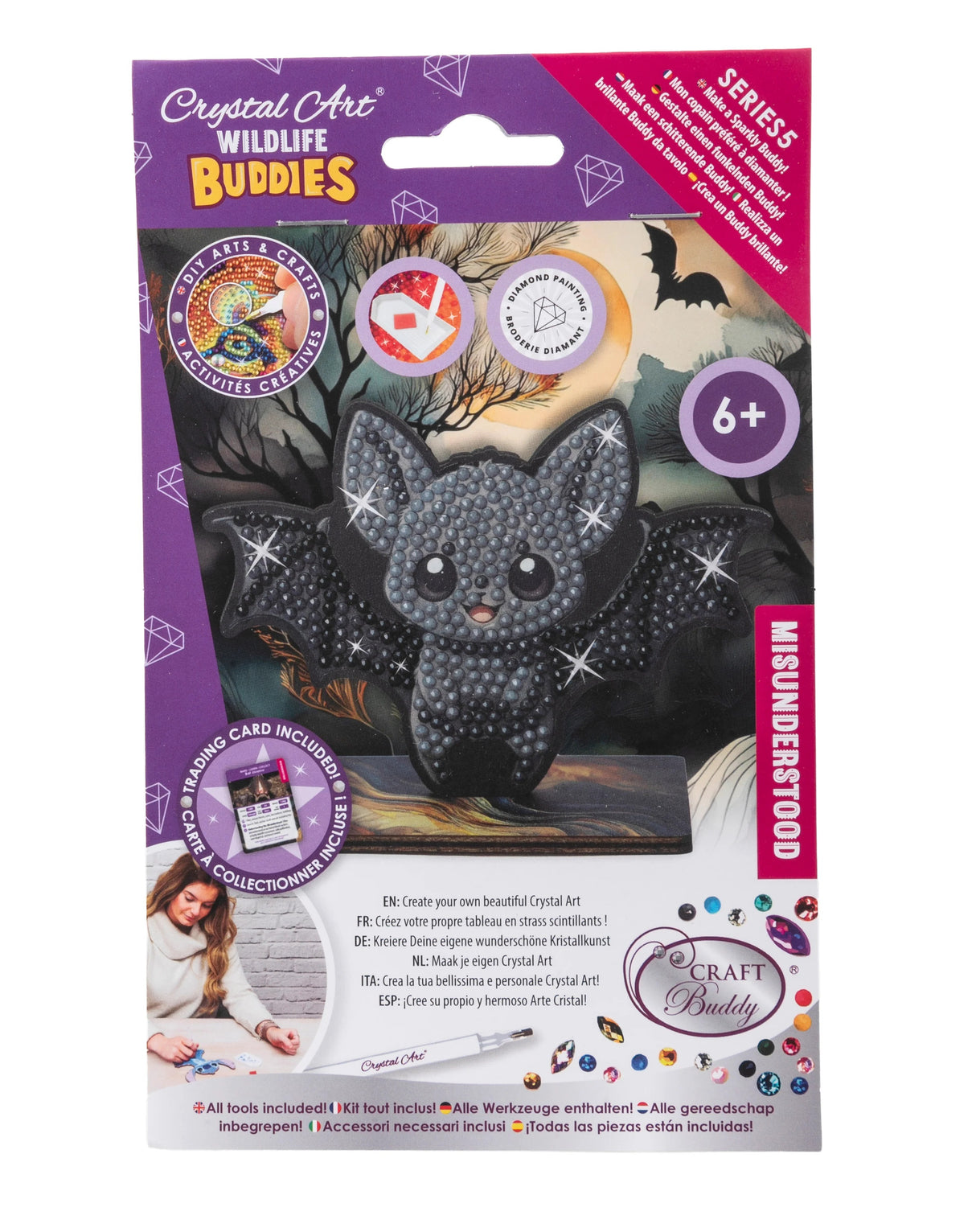 Crystal Art Bat Wildlife Buddies