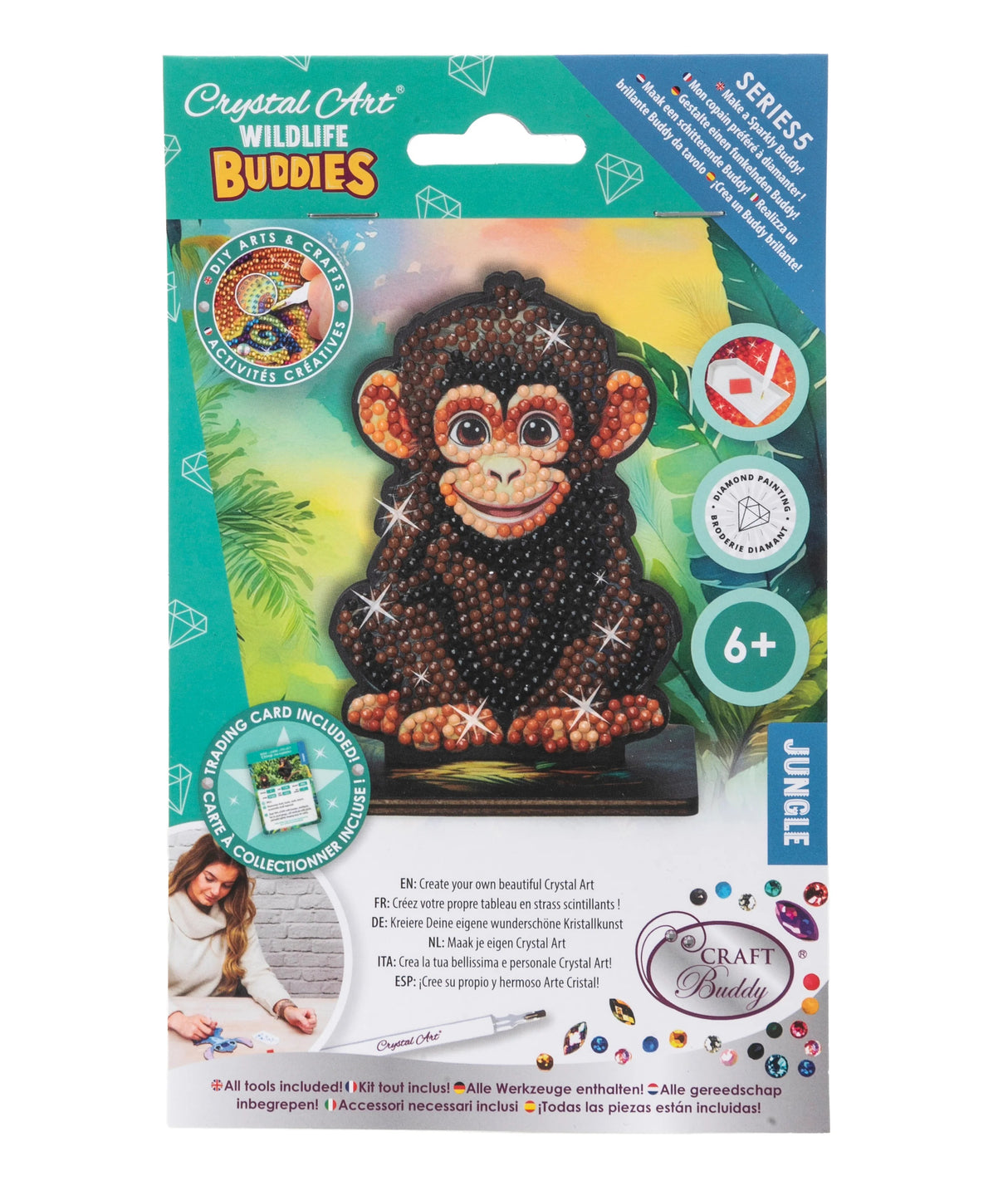 Crystal Art Chimp Wildlife Buddies