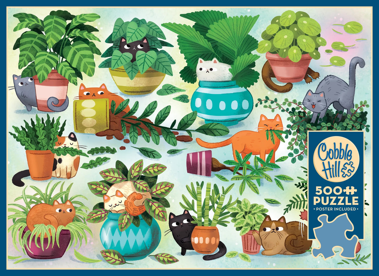 Cobble Hill Cat vs. Plants 500 Piece Puzzle