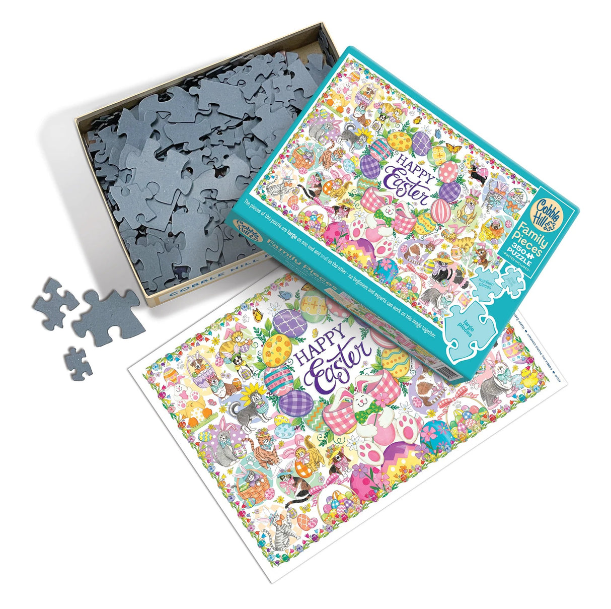 Cobble Hill Happy Easter | Family Pieces 350 Puzzle