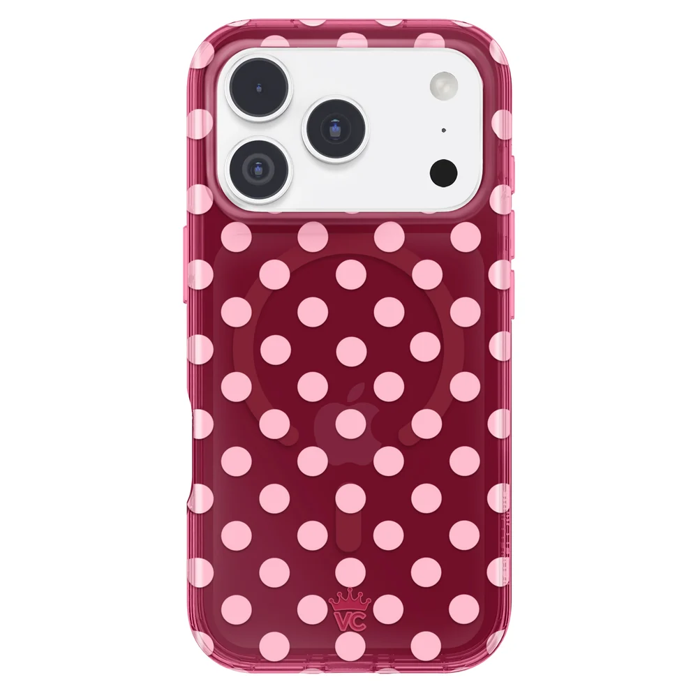 VELVET CAVIAR MagSafe Case for Apple iPhone 18 Pro / 17 Pro, Raspberry Polka Dot