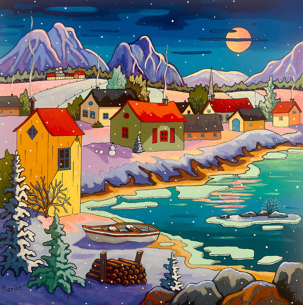 Springbok Moonlit Winter Village Limited Release 500 Piece
