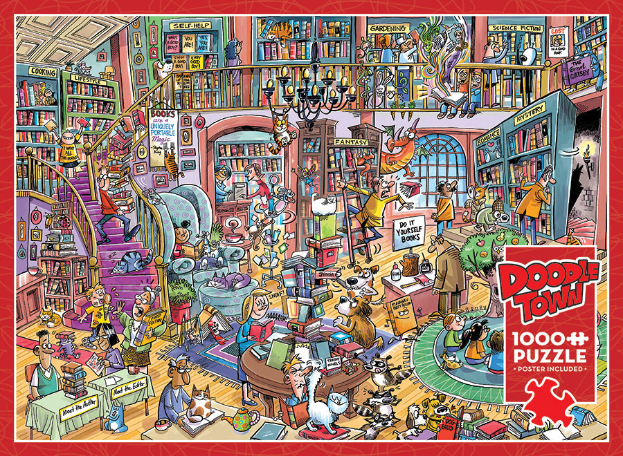 Cobble Hill DoodleTown: Bookshop Bedlam | 1000 Piece Puzzle