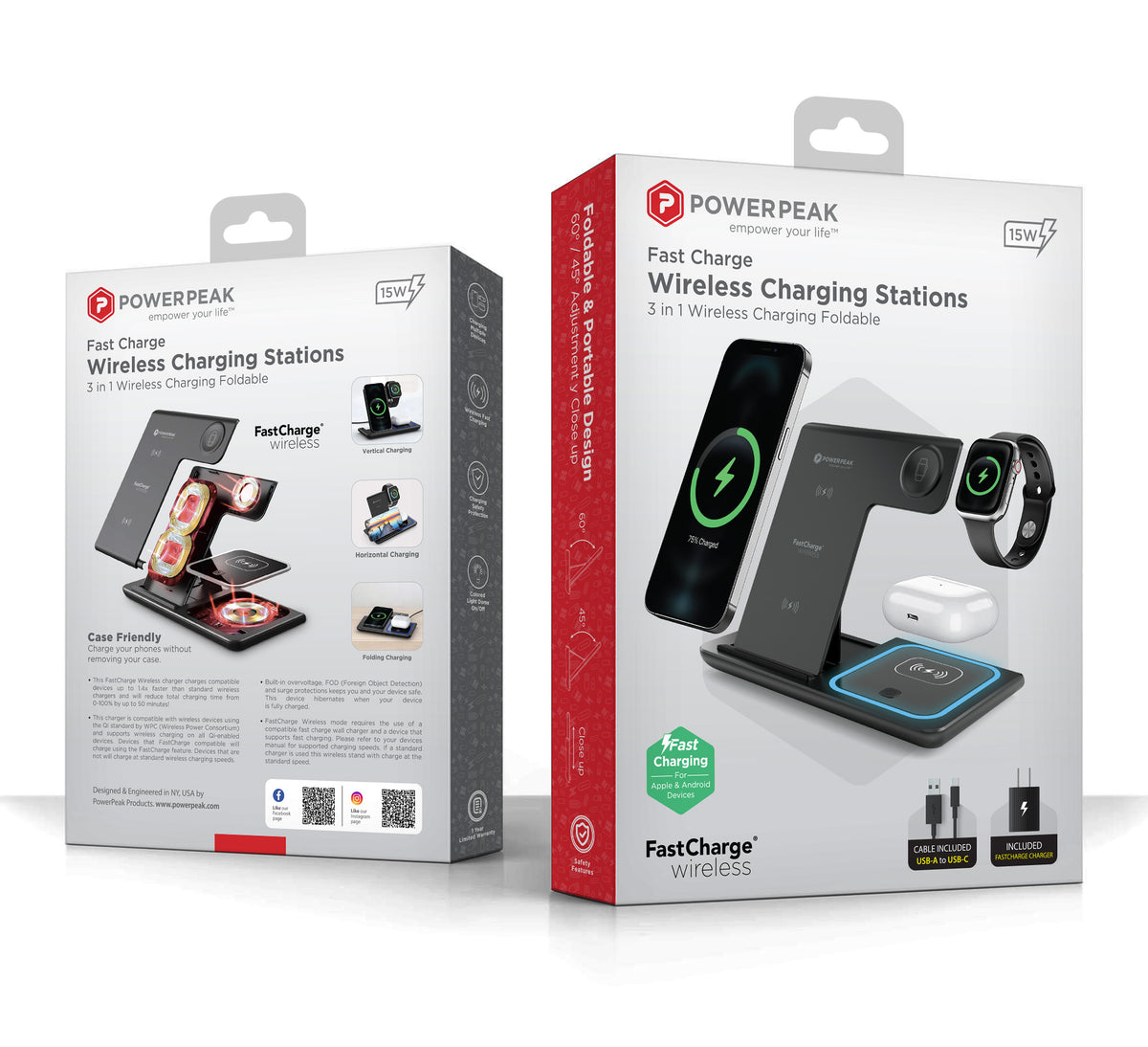POWERPEAK 3 IN 1 WIRELESS CHARGING STATION - FOLDABLE - image 1
