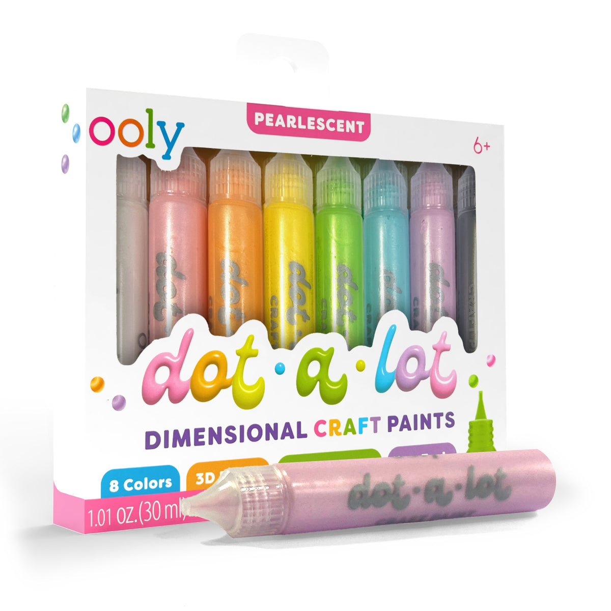 OOLY Dot-a-Lot 3D Dimensional Craft Paint - Pearlescent - Set of 8 - product image 2 of 8