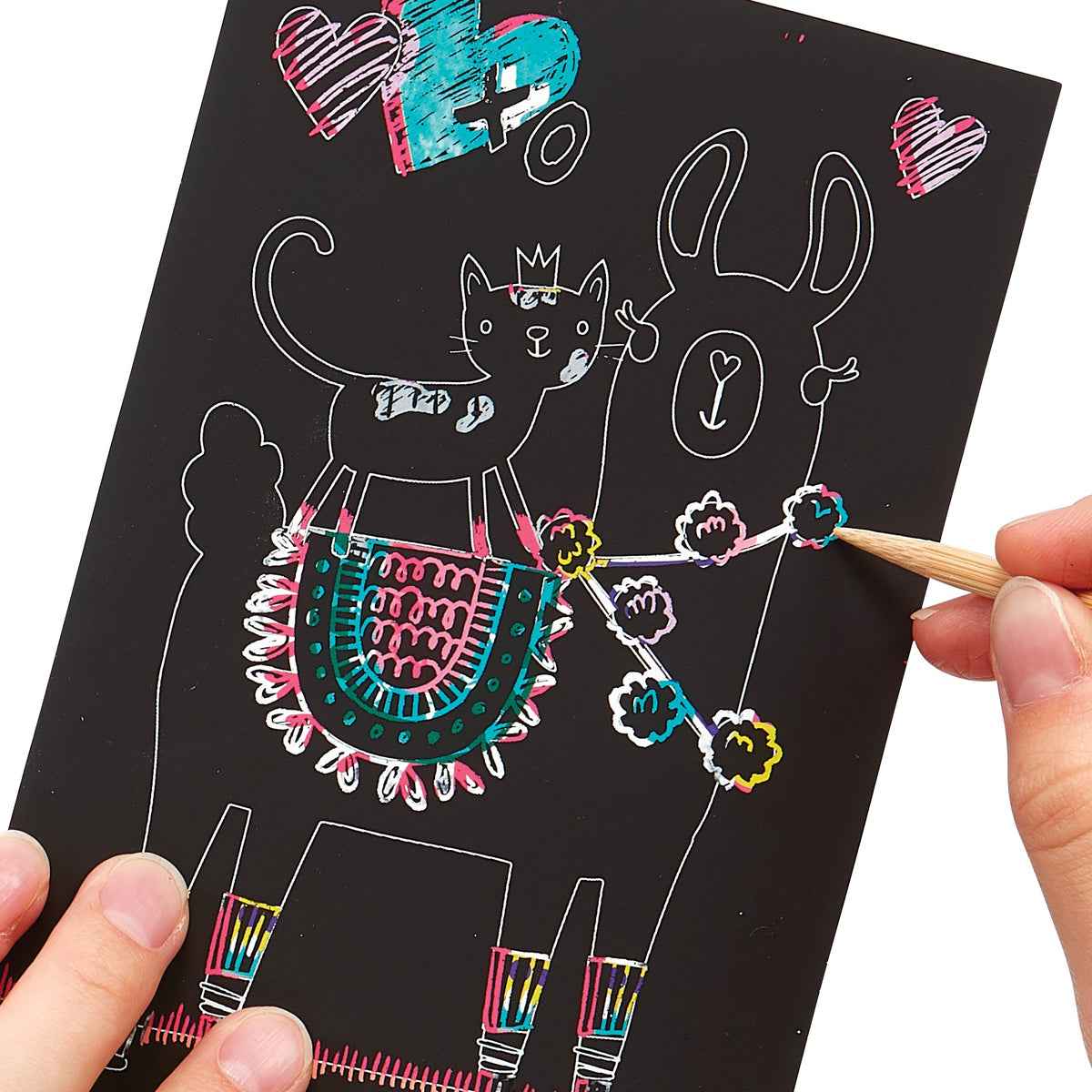 OOLY Scratch and Scribble Mini Scratch Art Kit - Funtastic Friends - 8 Cards 1 Sticker Sheet - product image 3 of 6