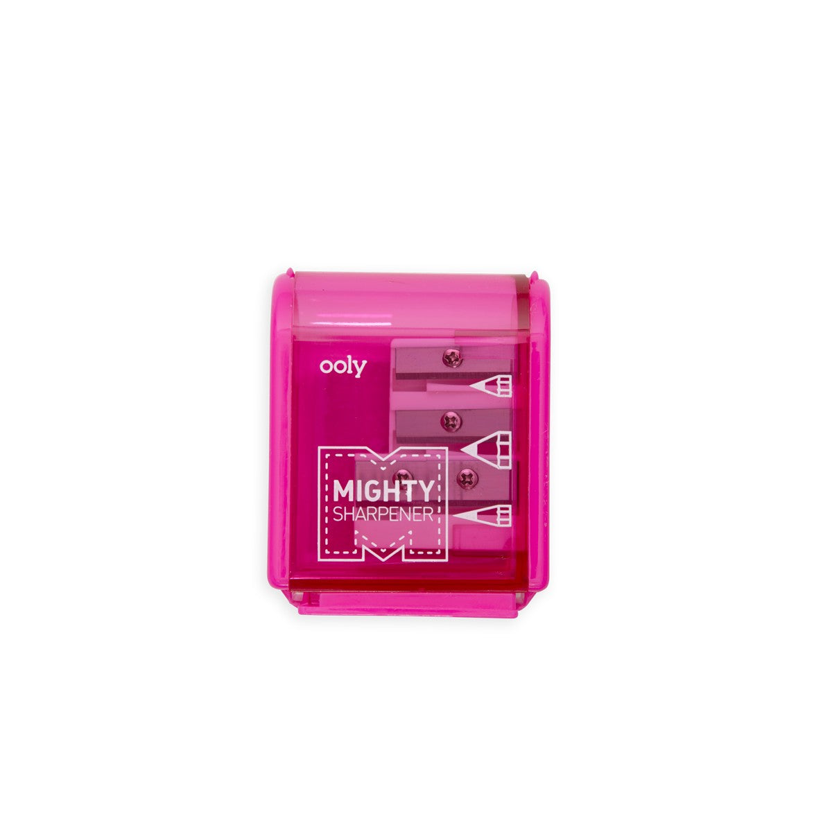 OOLY Mighty Sharpener - pink, front view