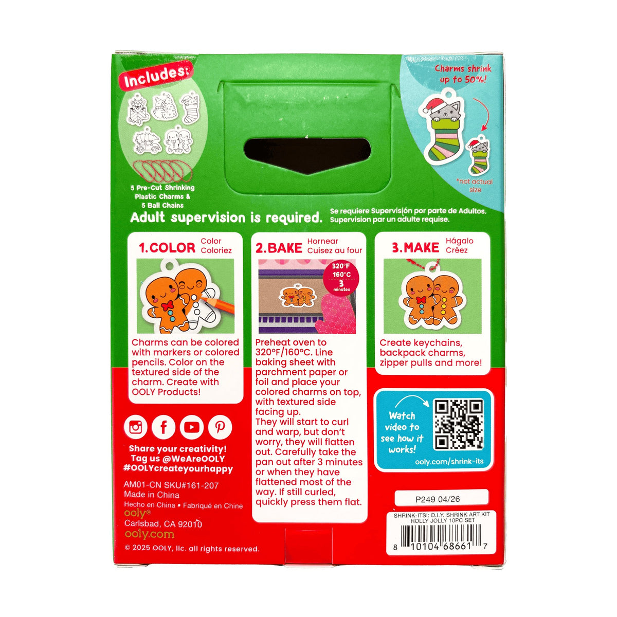 OOLY Shrink-Its! Mini DIY Shrink Art Kit - Holly Jolly - 5 Charms - product image 7 of 7