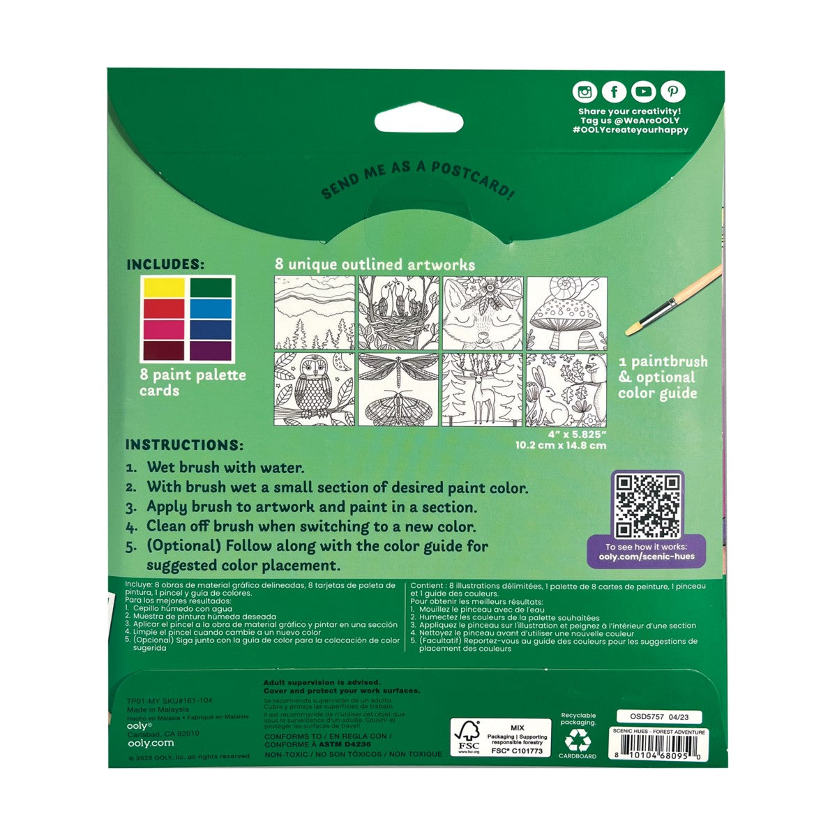 OOLY Scenic Hues: D.I.Y. Watercolor Art Kit - Forest Adventure (1 - product image 6 of 6
