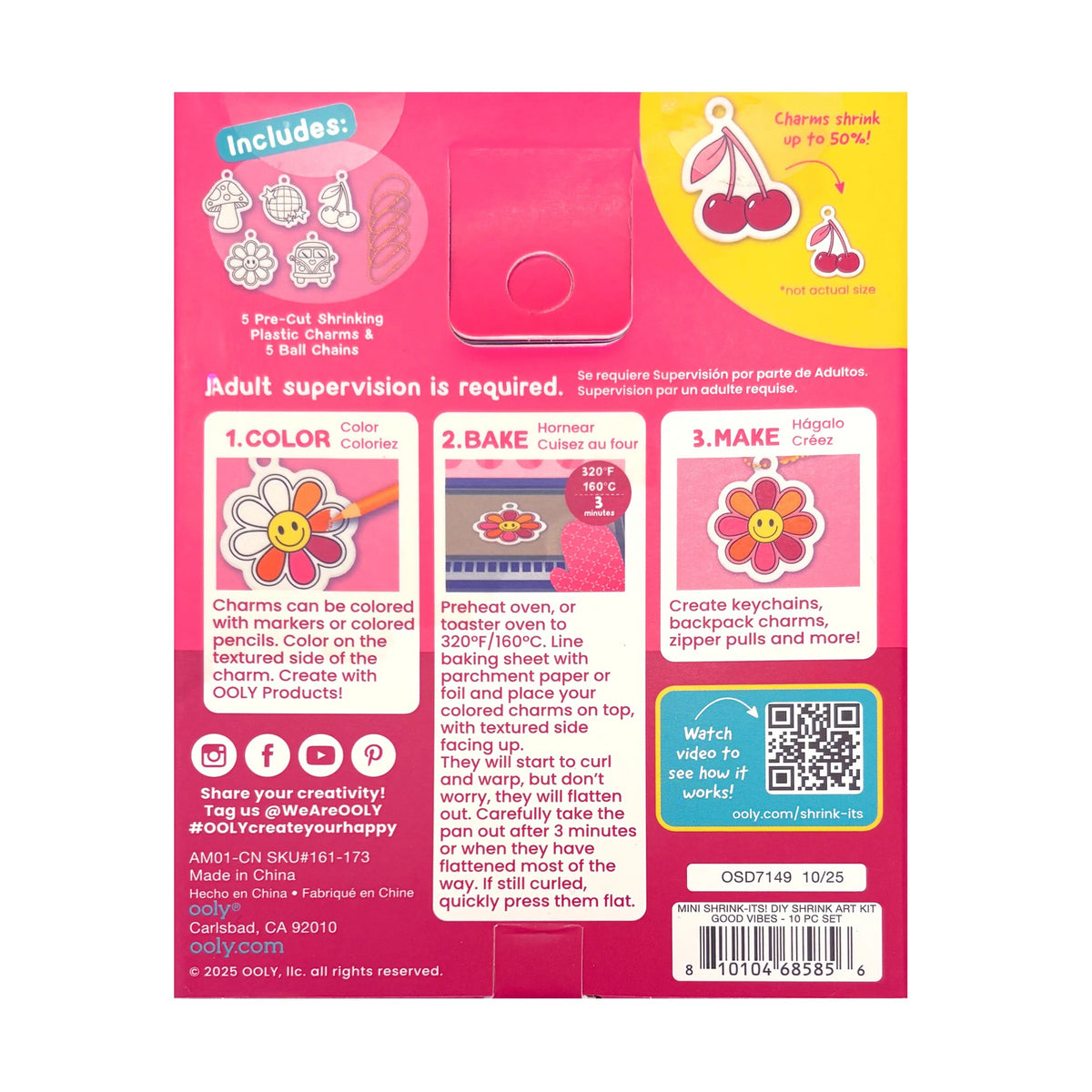 OOLY Shrink-Its! Mini DIY Shrink Art Kit - Good Vibes - 5 Charms - product image 5 of 5