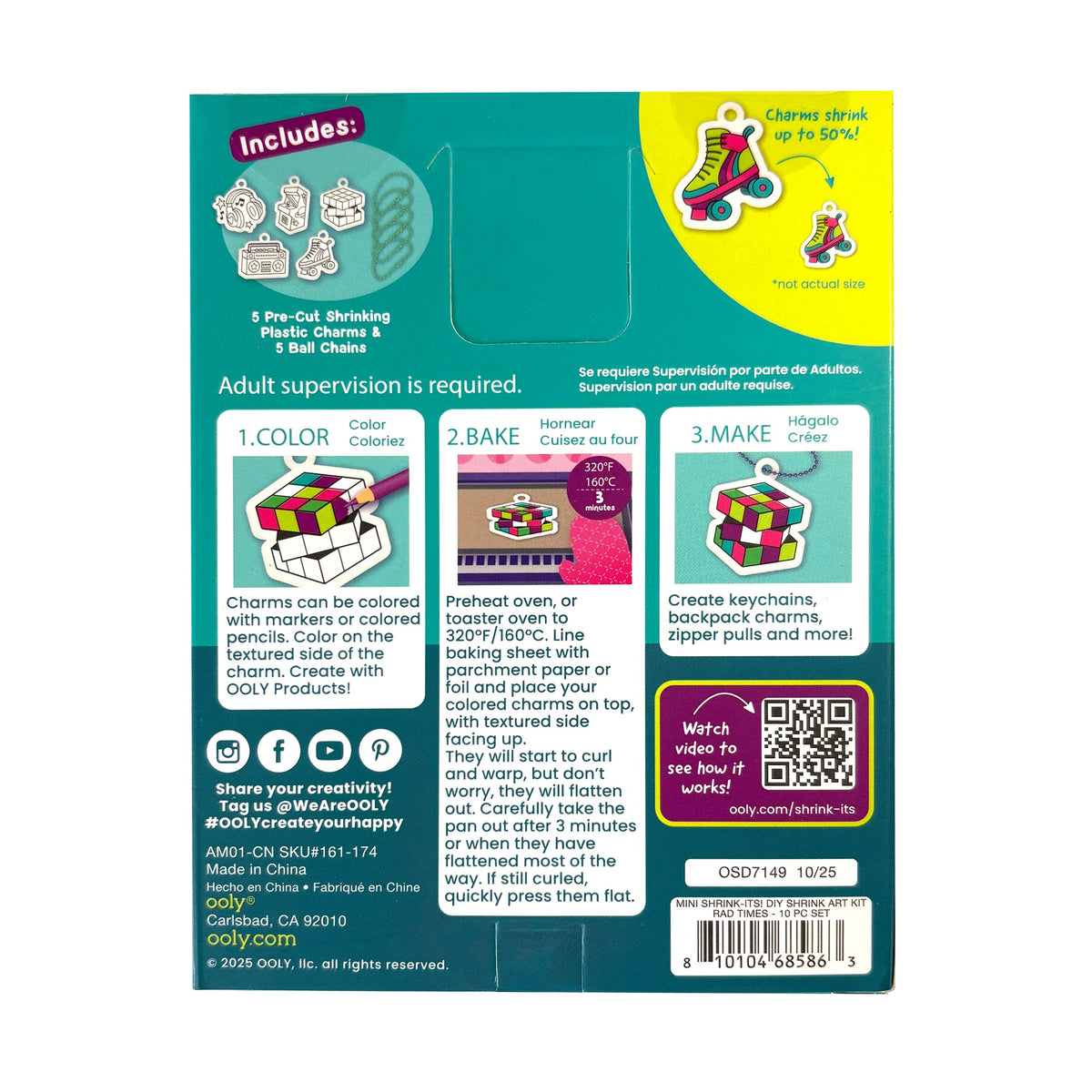 OOLY Shrink-Its! Mini DIY Shrink Art Kit - Rad Times - 5 Charms - product image 3 of 5