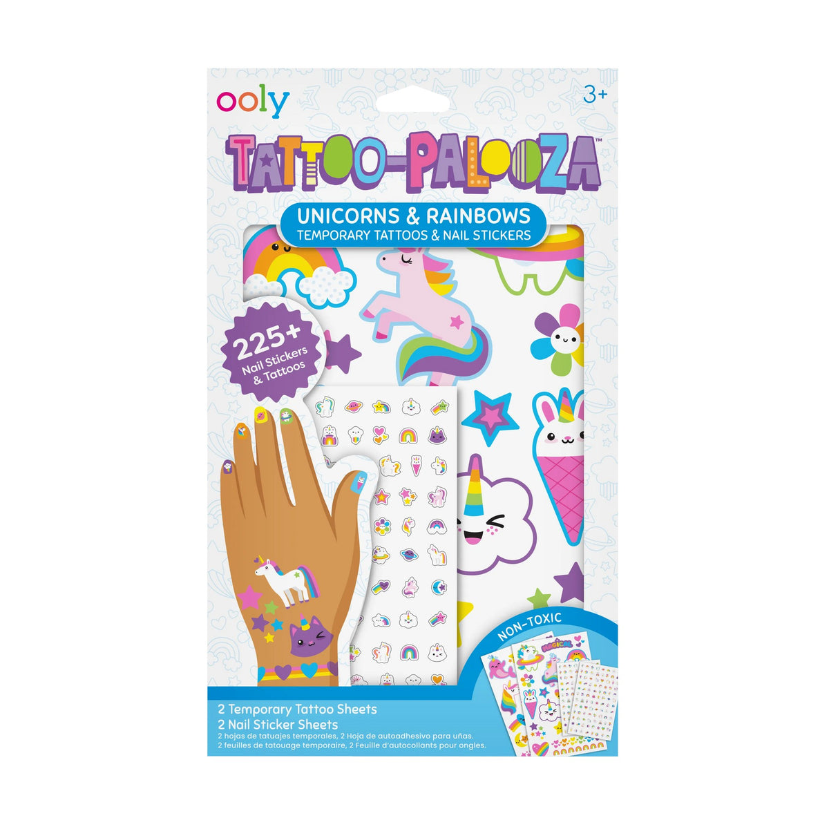 OOLY Tattoo-Palooza Temporary Tattoos & Nail Stickers - Unicorns & Rainbows - main product image