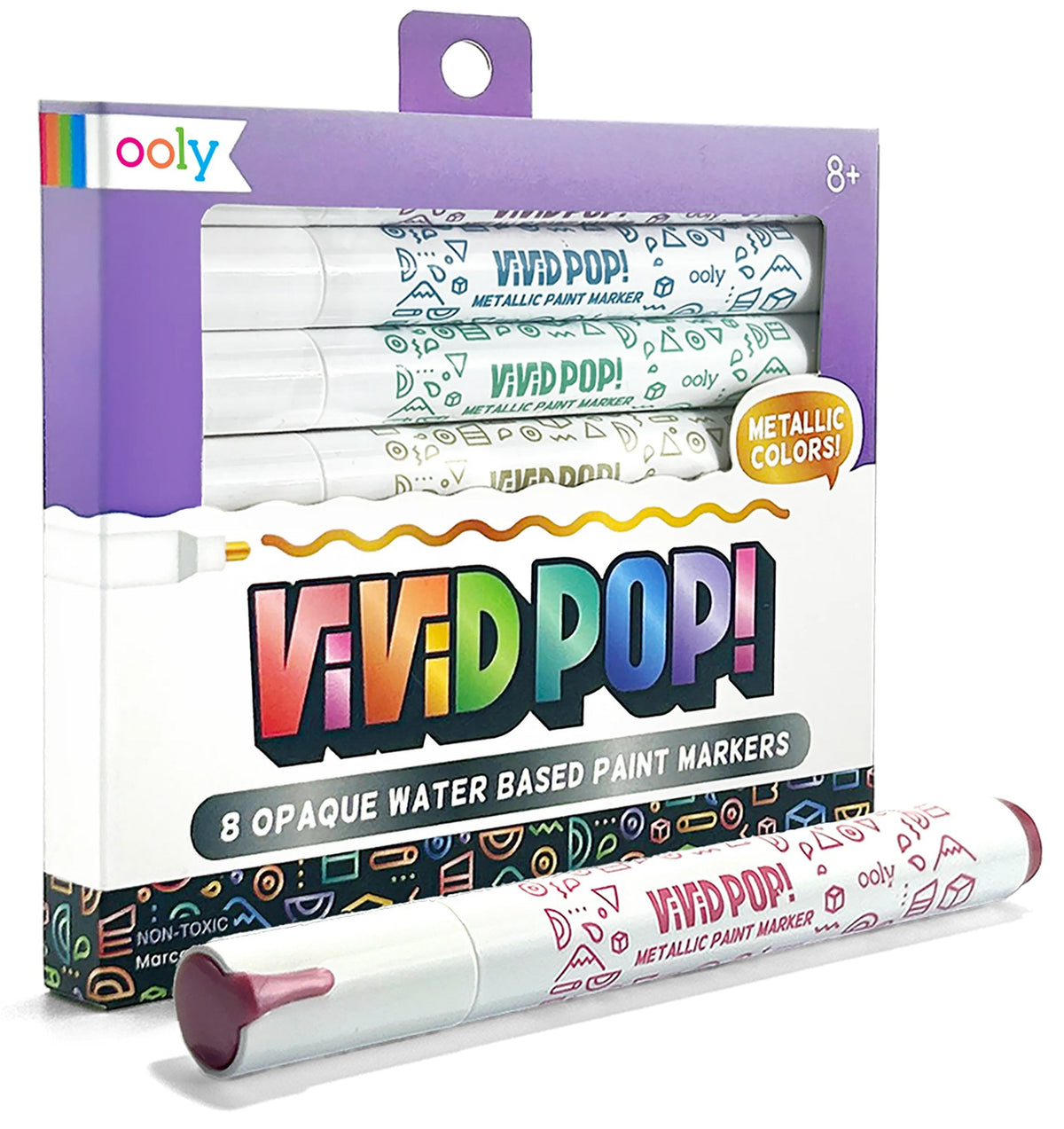 OOLY Vivid Pop! Water Based Paint Markers - Metallic - Set of 8 - product image 2 of 8