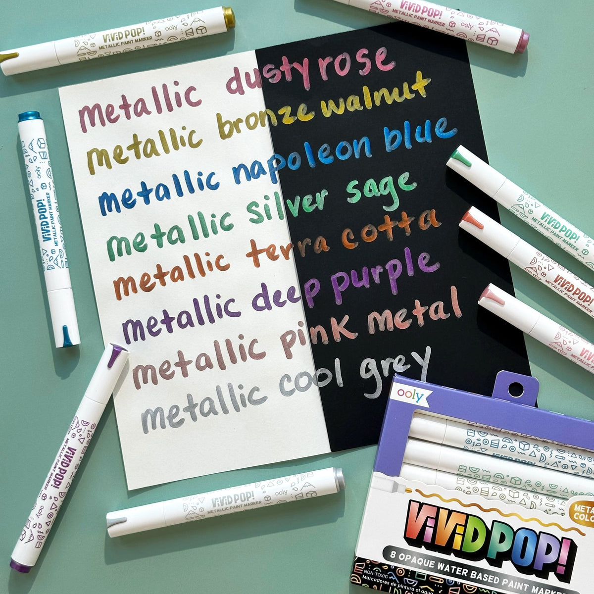 OOLY Vivid Pop! Water Based Paint Markers - Metallic - Set of 8 - product image 7 of 8