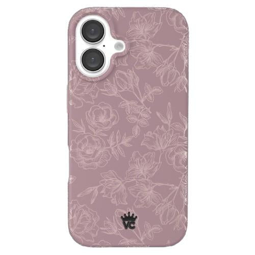 Velvet Caviar - Magsafe Case For Apple Iphone 16 - Dusty Rose Chrome Floral